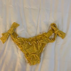 Aerie yellow polka dot bikini bottoms